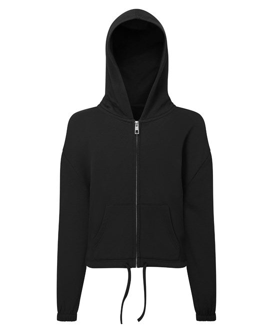 Kids TriDri® recycled cropped oversize full-zip hoodie
