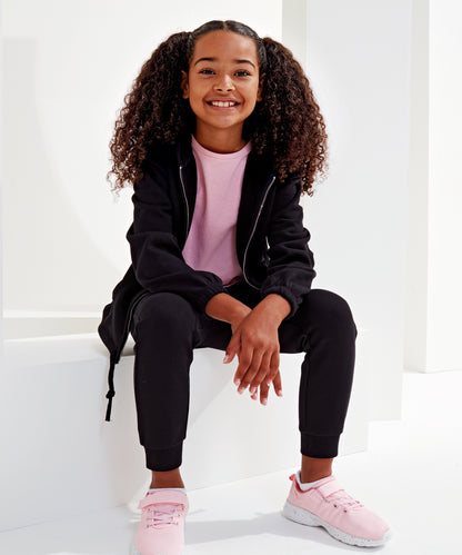 Kids TriDri® recycled cropped oversize full-zip hoodie