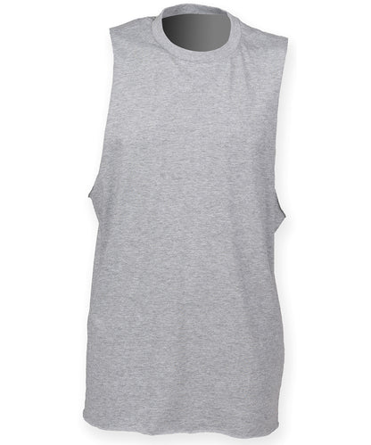 High neck slash armhole vest