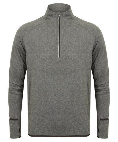 Long-sleeved ¼ zip top