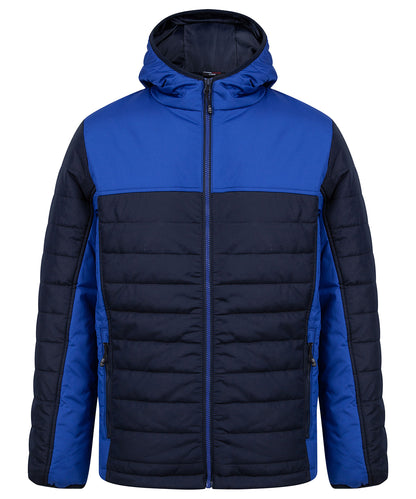 Hooded contrast padded jacket