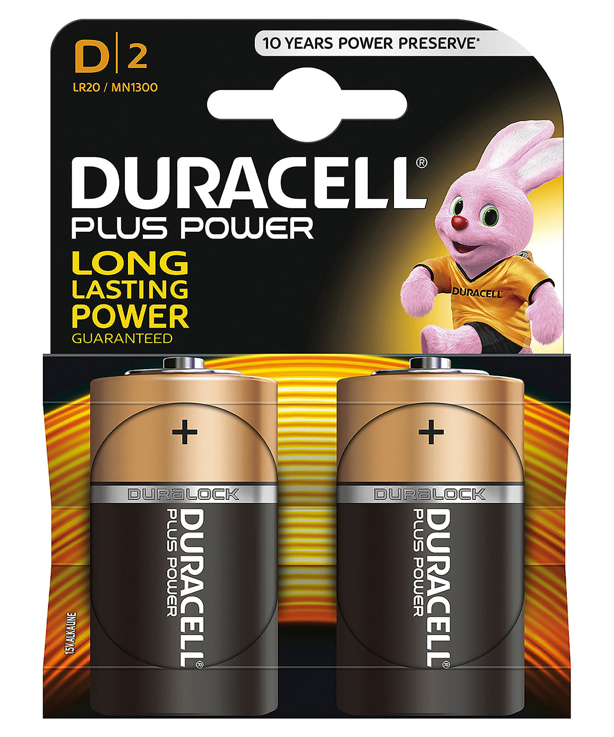Duracell Plus Power D batteries 2-pack