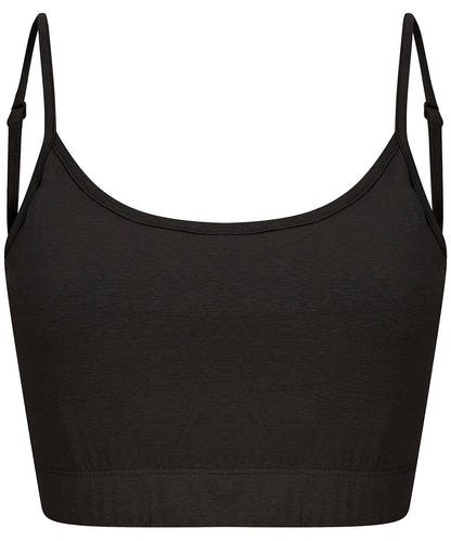 Women's sustainable fashion cropped cami top with adjustable straps