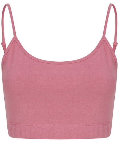 Women's sustainable fashion cropped cami top with adjustable straps